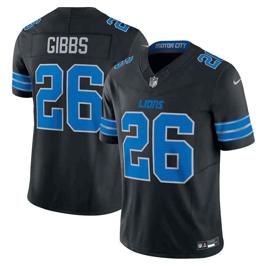 Men Detroit Lions #26 Gibb Black 2024 Nike Vapor Limited NFL Jersey style 1->indianapolis colts->NFL Jersey